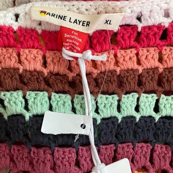 Marine Layer Fiona Crochet Dress in Multi Striped - Size XL - Picture 6 of 9